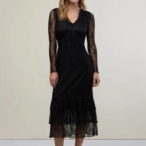 Rachel Parcell Black Long Sleeve Lace Dress